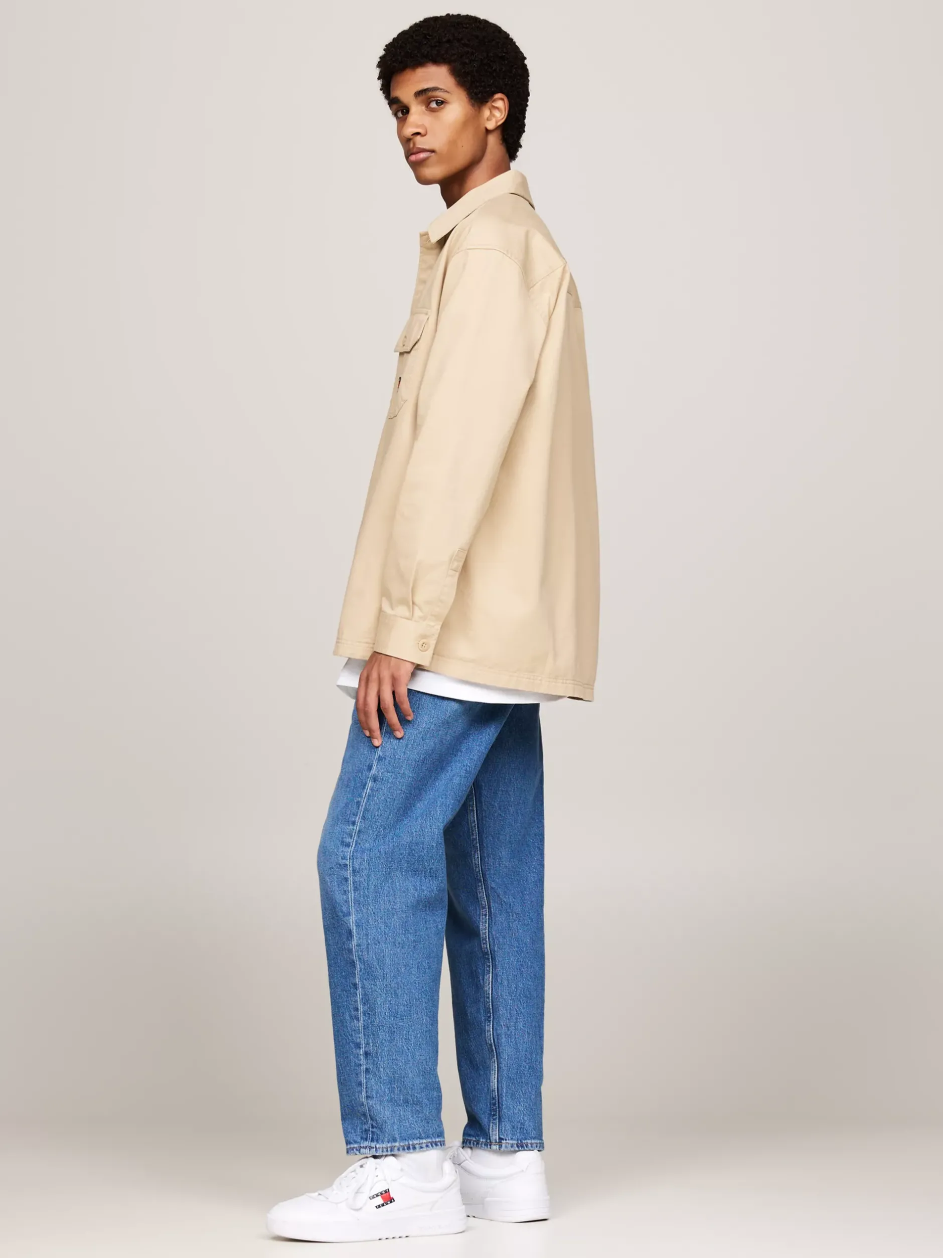 Koszule*Tommy Hilfiger Luźna Koszula Wierzchnia Z Kieszenią GENTLE GOLD