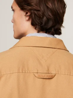 Koszule*Tommy Hilfiger Luźna Koszula Wierzchnia Z Diagonalu CLASSIC KHAKI