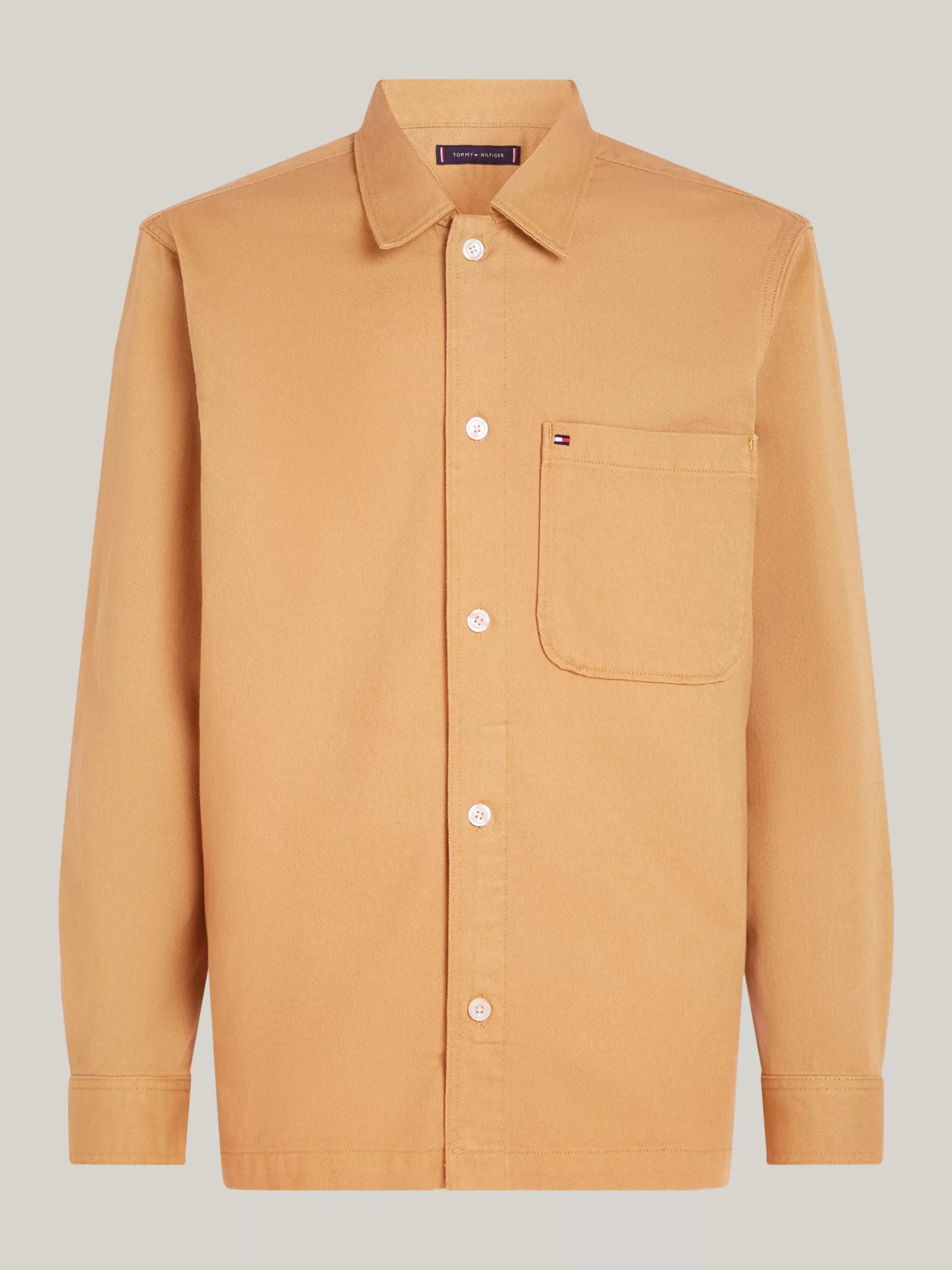 Koszule*Tommy Hilfiger Luźna Koszula Wierzchnia Z Diagonalu CLASSIC KHAKI