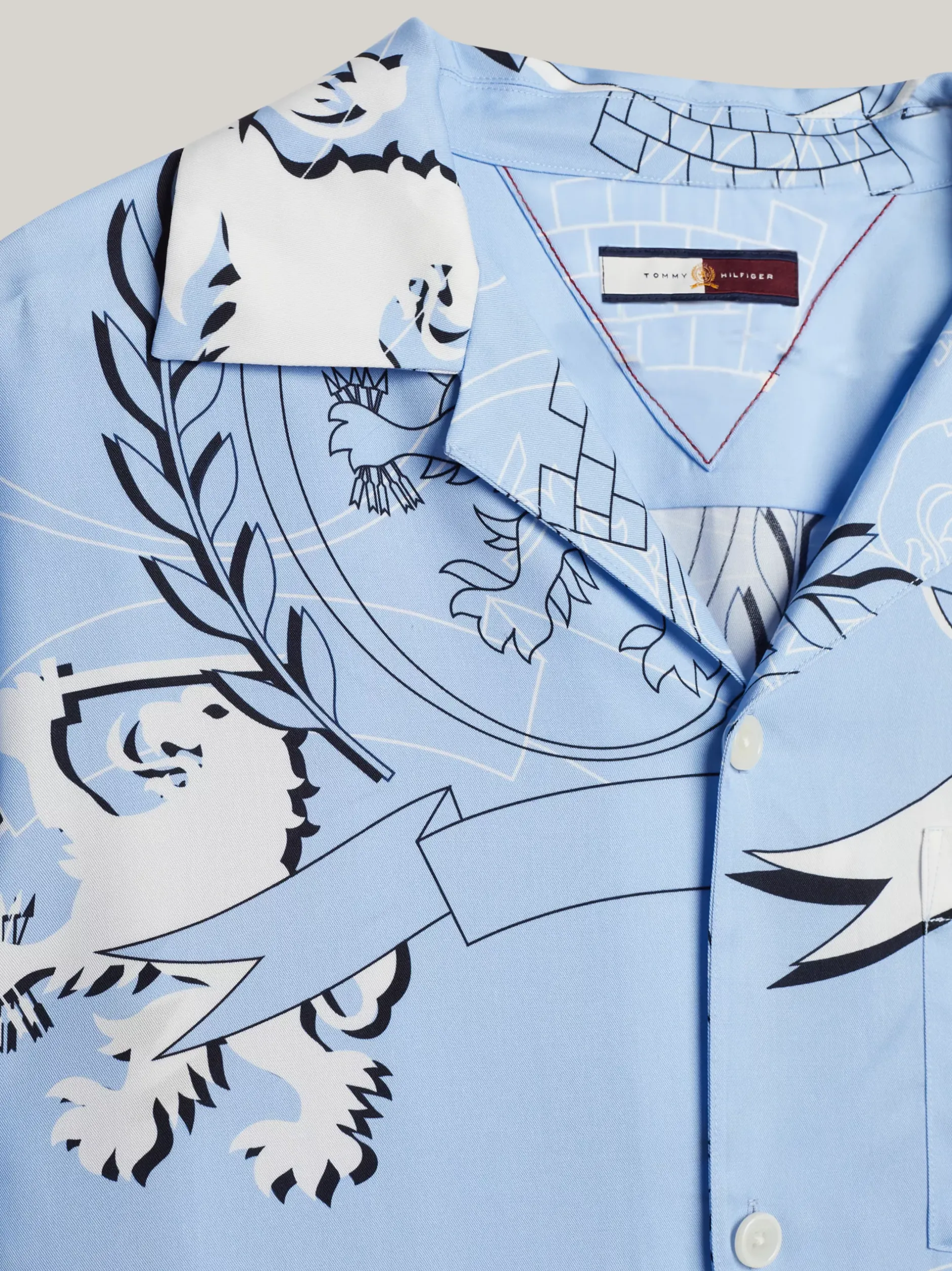 Koszule*Tommy Hilfiger Luźna Koszula Z Krótkim Rękawem I Emblematem VESSEL BLUE
