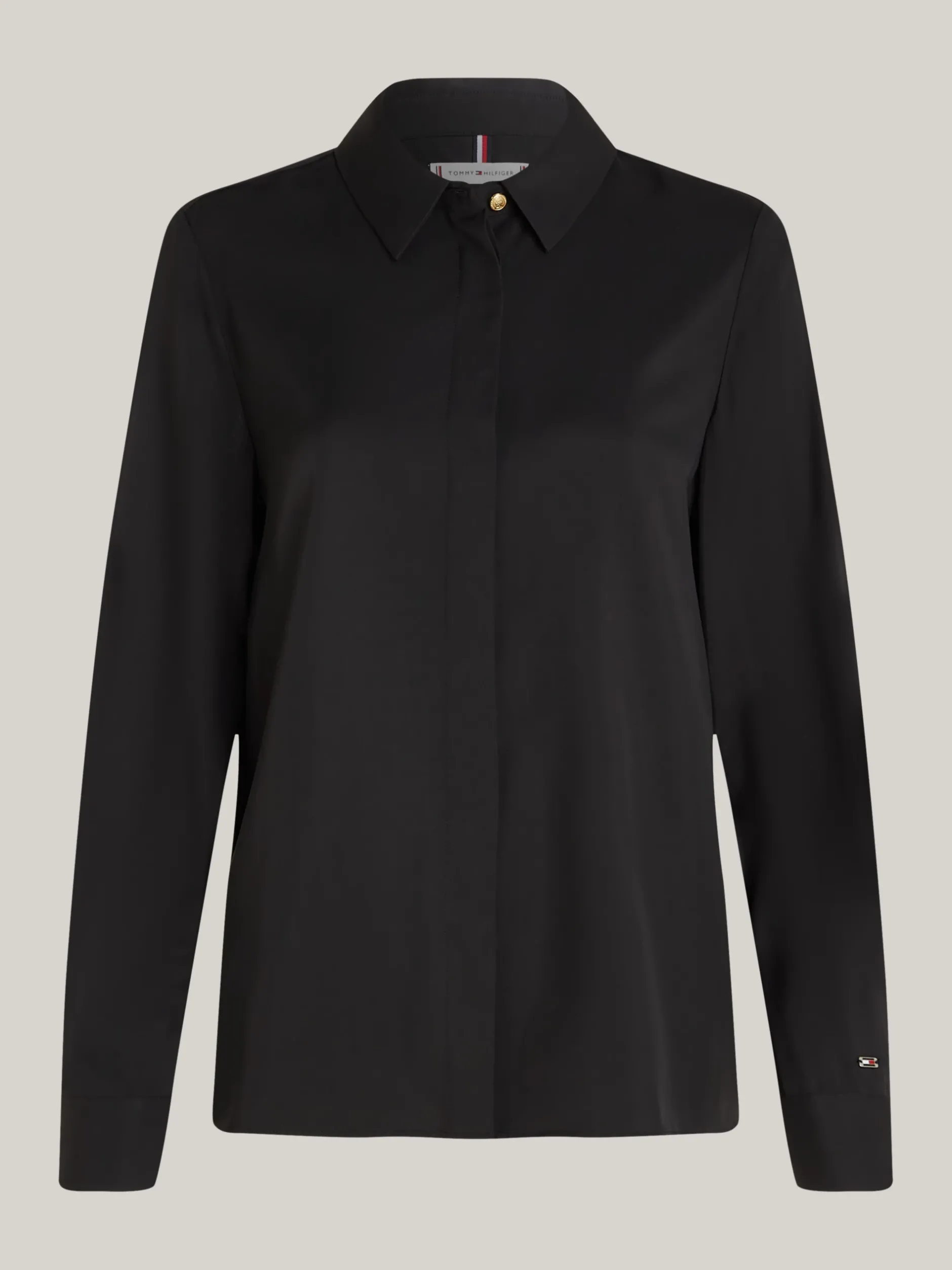 Koszule & Bluzki*Tommy Hilfiger Luźna Koszula Z Metalową Flagą BLACK