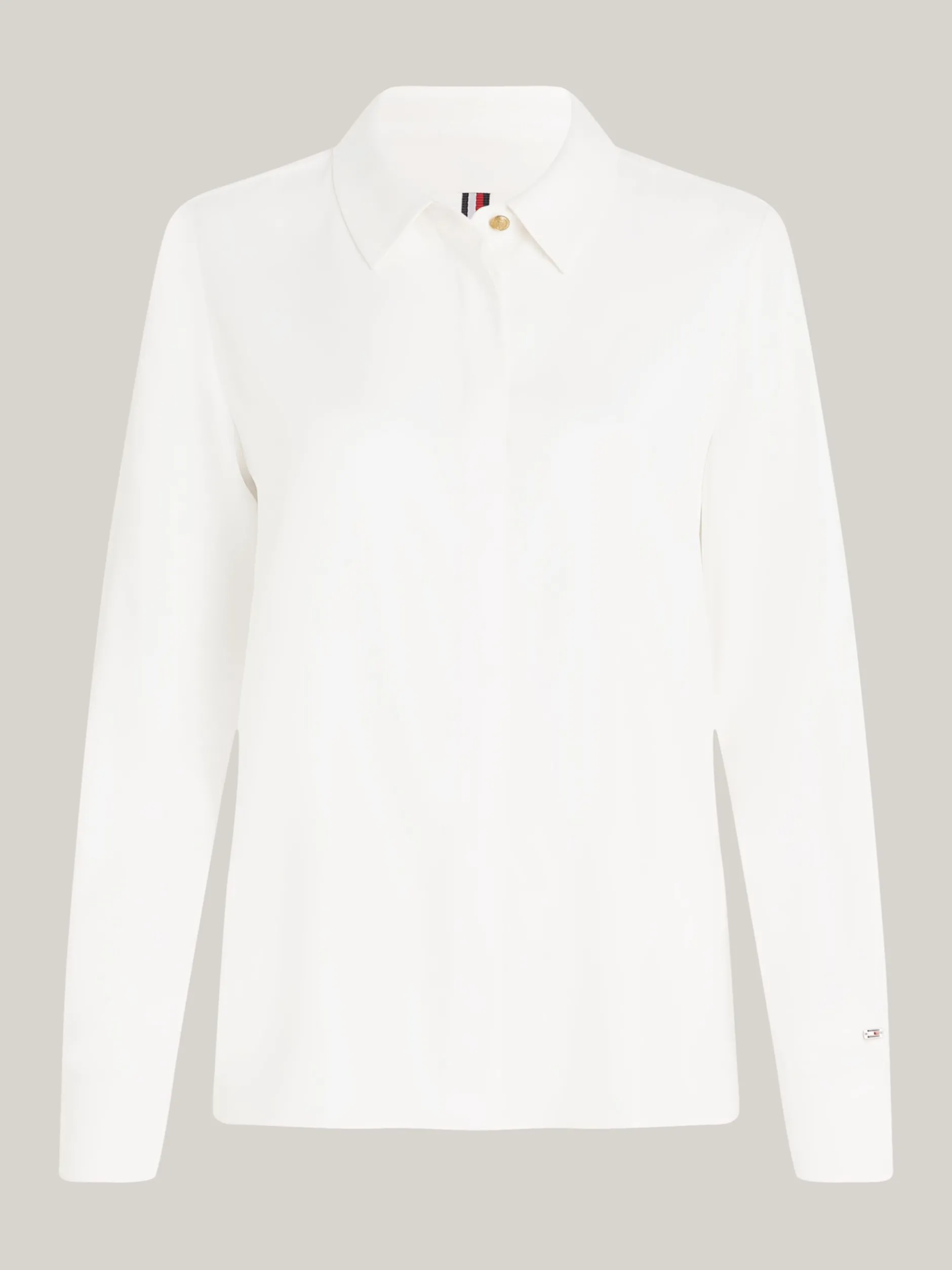 Koszule & Bluzki*Tommy Hilfiger Luźna Koszula Z Metalową Flagą ANCIENT WHITE