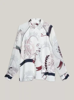 Koszule & Bluzki*Tommy Hilfiger Luźna Koszula Z Nadrukiem Emblematu IVORY