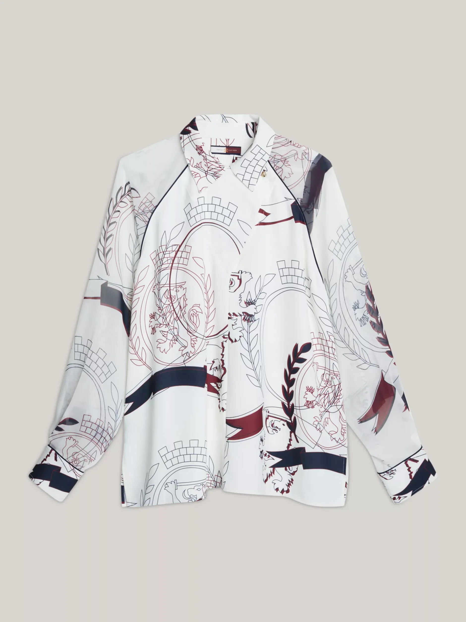 Koszule & Bluzki*Tommy Hilfiger Luźna Koszula Z Nadrukiem Emblematu IVORY
