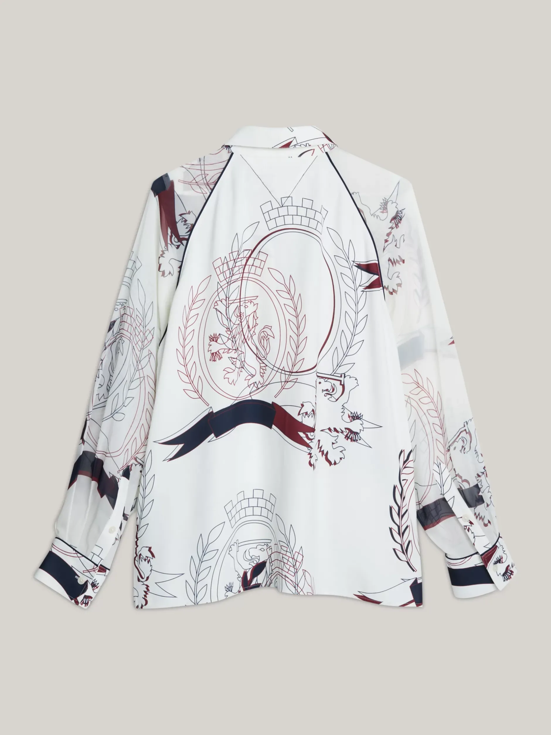 Koszule & Bluzki*Tommy Hilfiger Luźna Koszula Z Nadrukiem Emblematu IVORY