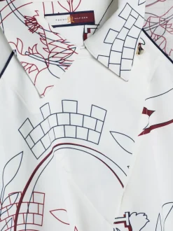 Koszule & Bluzki*Tommy Hilfiger Luźna Koszula Z Nadrukiem Emblematu IVORY
