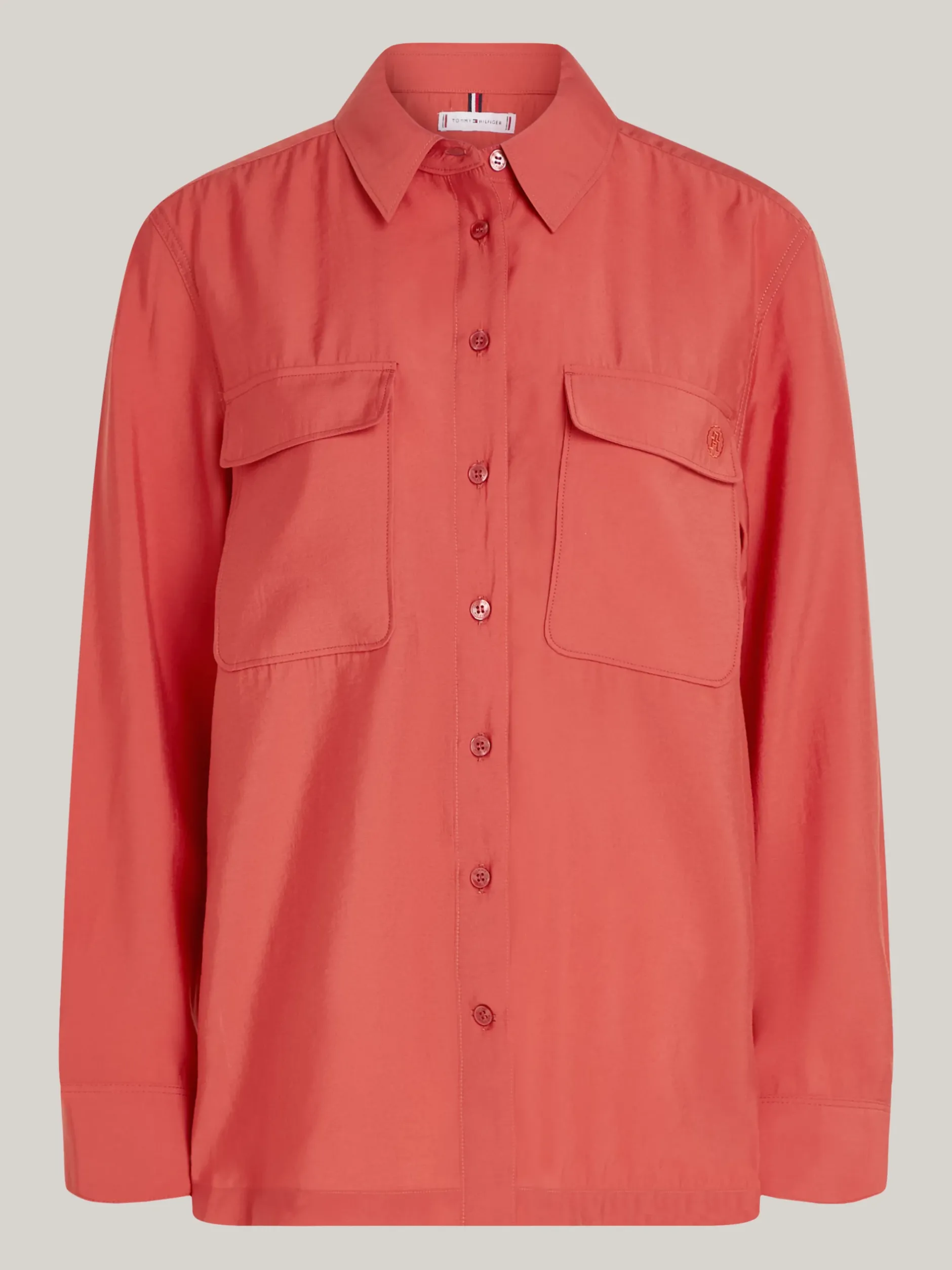 Koszule & Bluzki*Tommy Hilfiger Luźna Koszula Z Naszywką I Kieszeniami TERRA RED