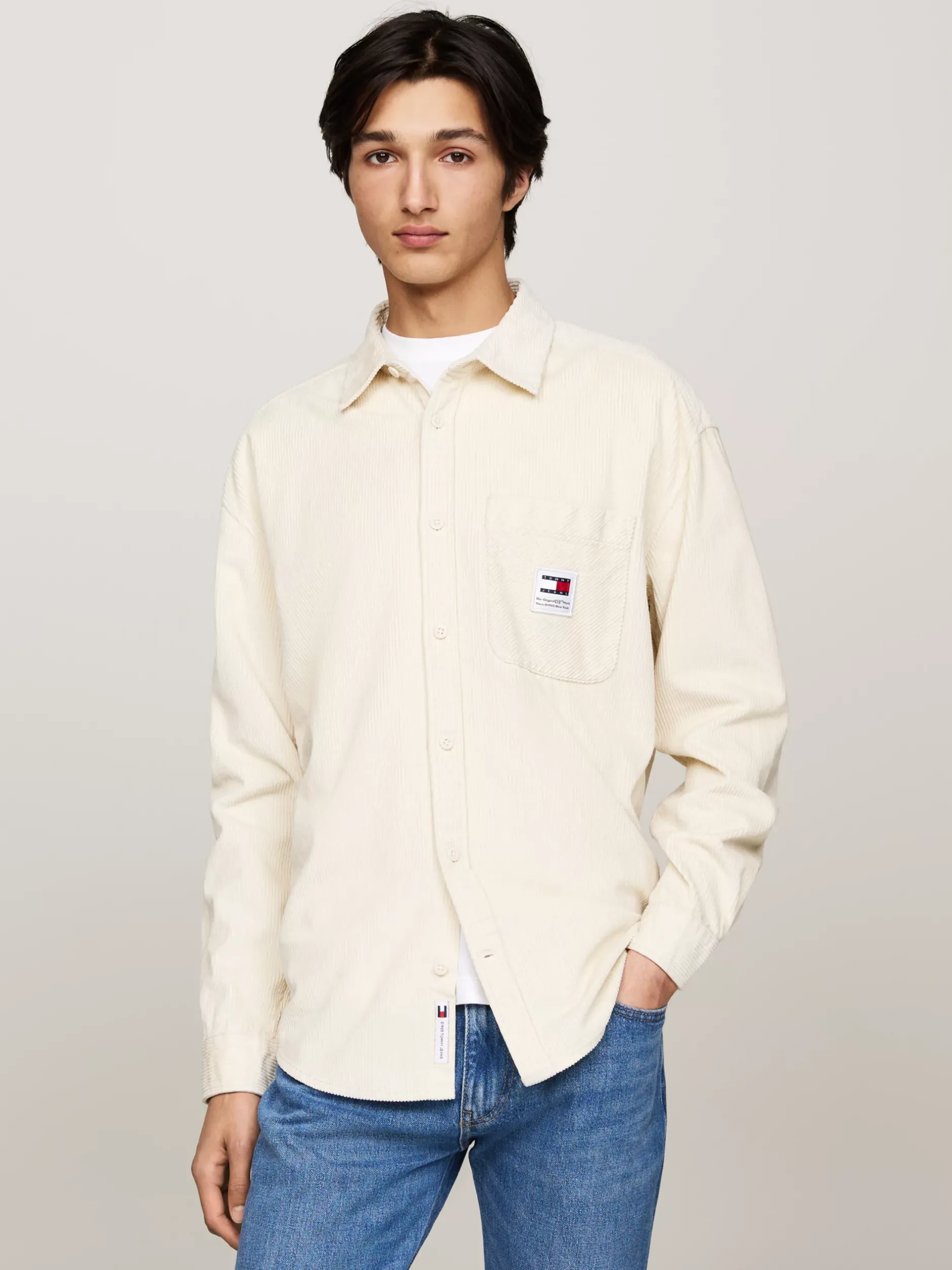 Koszule*Tommy Hilfiger Luźna Koszula Ze Sztruksu NEWSPRINT