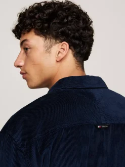 Koszule*Tommy Hilfiger Luźna Koszula Ze Sztruksu DARK NIGHT NAVY