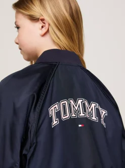 Kurtki I Płaszcze*Tommy Hilfiger Luźna Kurtka Bomber W Stylu Varsity DESERT SKY