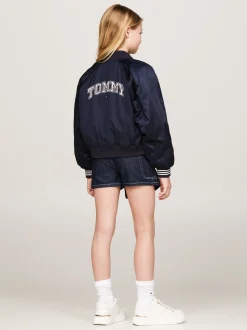Kurtki I Płaszcze*Tommy Hilfiger Luźna Kurtka Bomber W Stylu Varsity DESERT SKY