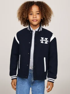 Kurtki*Tommy Hilfiger Luźna Kurtka Bomber Z Blokami Kolorów DESERT SKY