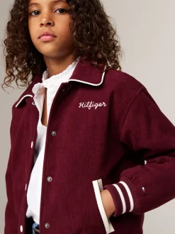 Kurtki I Płaszcze*Tommy Hilfiger Luźna Kurtka Bomber Ze Sztruksu DEEP ROUGE