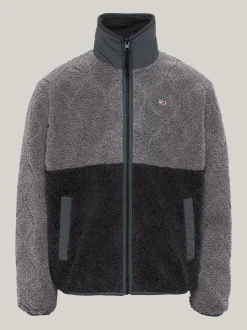 Kurtki & Płaszcze|Bomberki*Tommy Hilfiger Luźna Kurtka Z Futerkowej Dzianiny BLACK