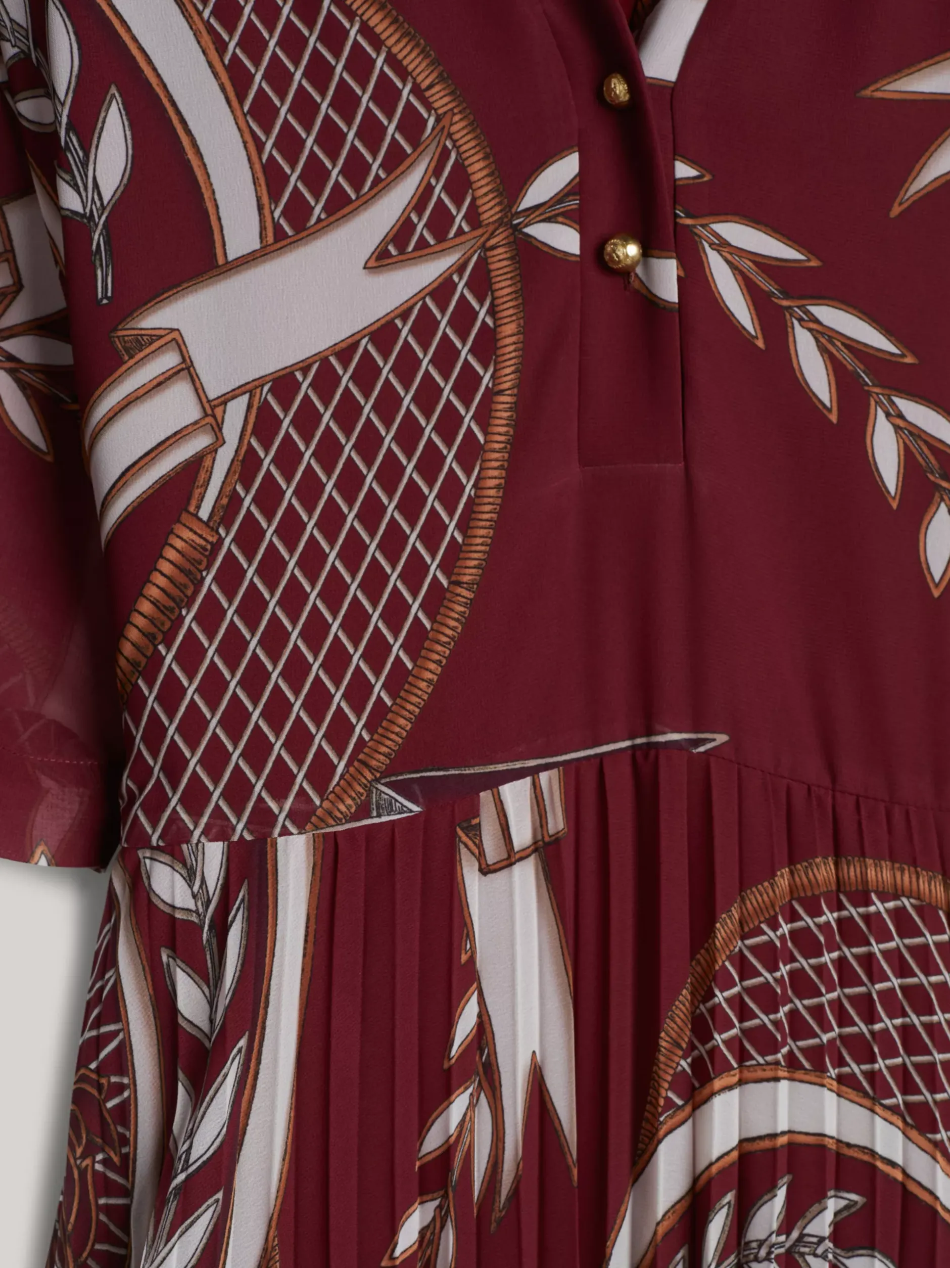 Sukienki*Tommy Hilfiger Luźna Plisowana Sukienka Midi Z Emblematem ROUGE