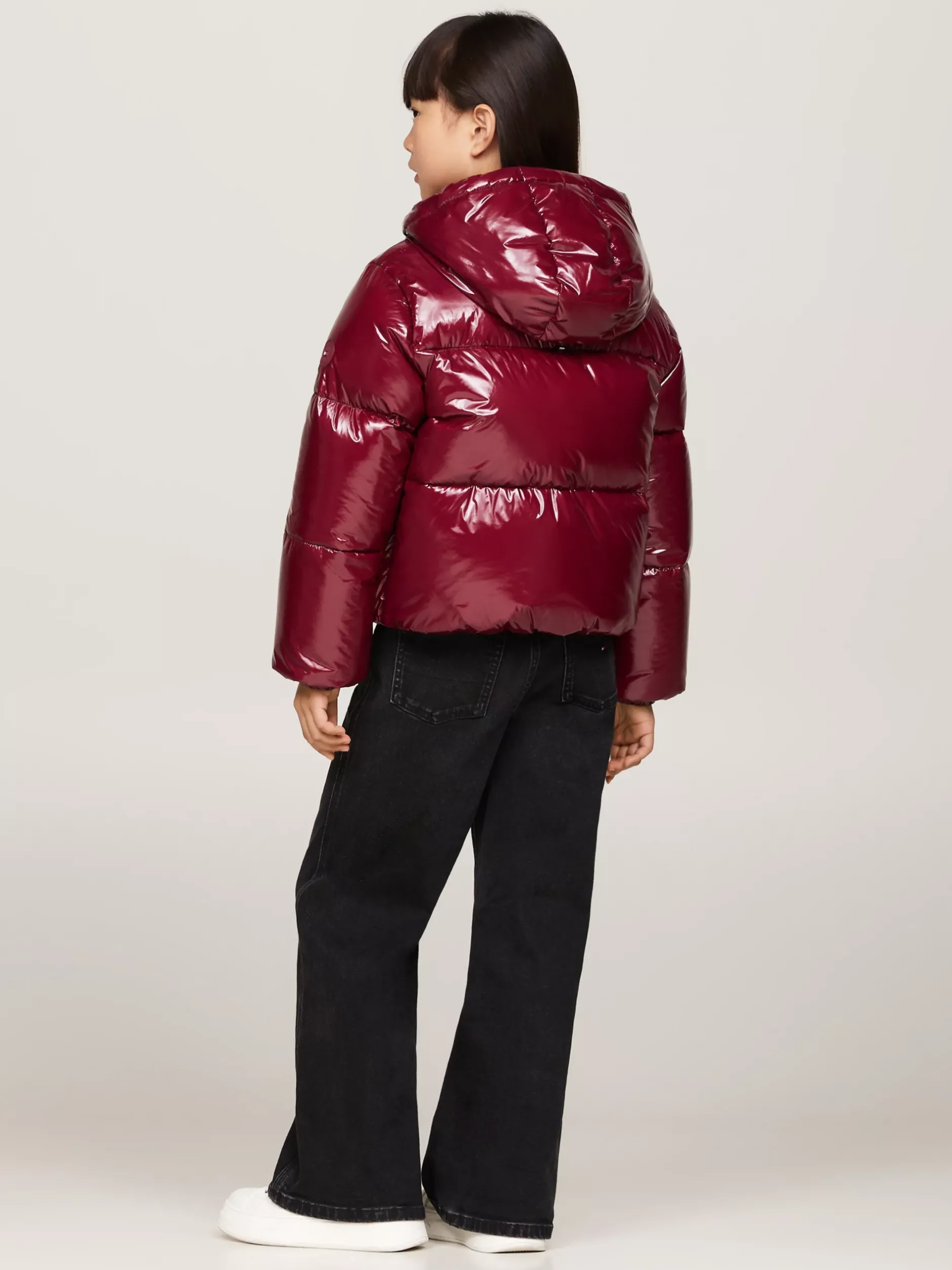 Kurtki I Płaszcze*Tommy Hilfiger Luźna Puchowa Kurtka DEEP ROUGE