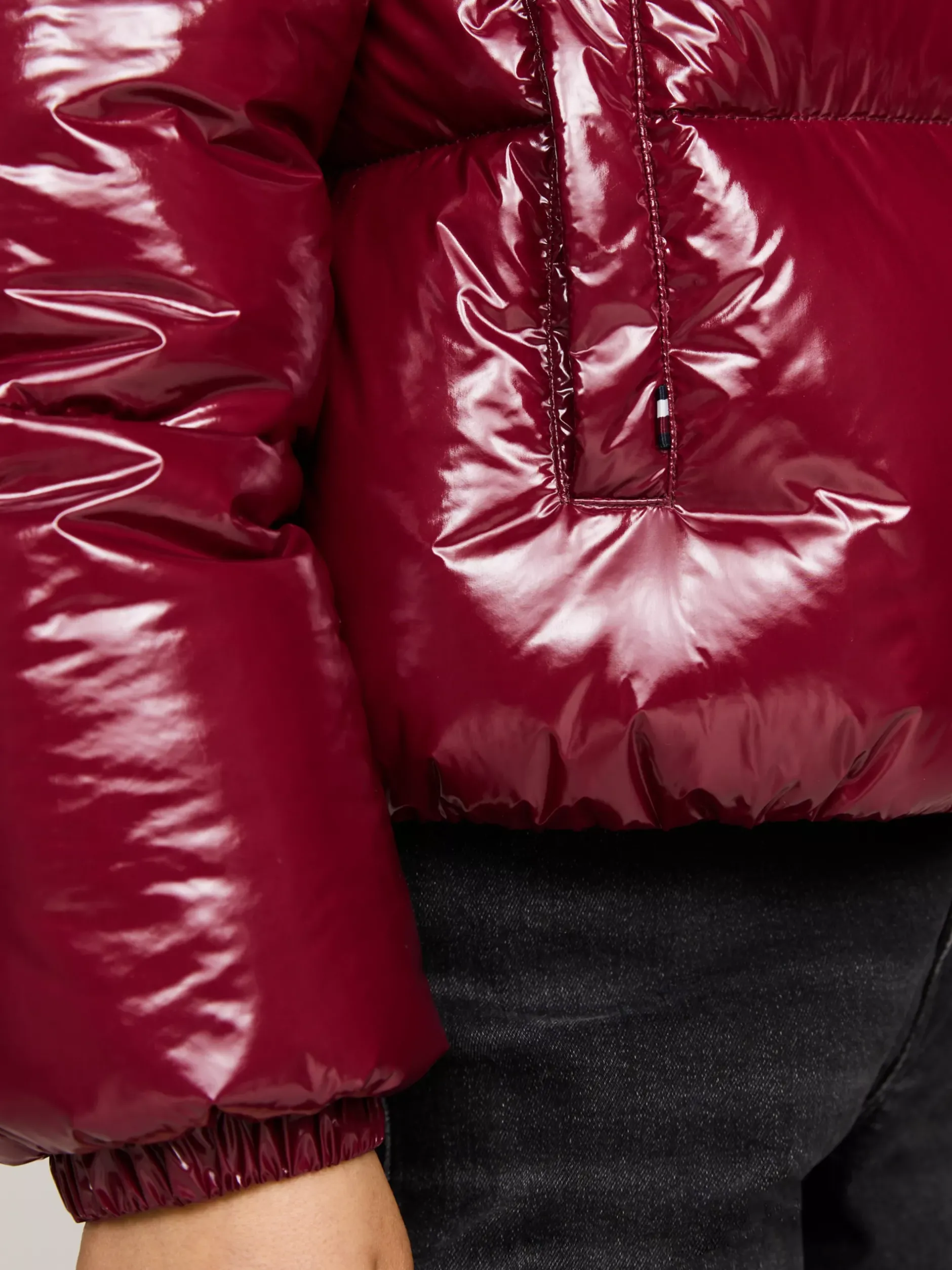 Kurtki I Płaszcze*Tommy Hilfiger Luźna Puchowa Kurtka DEEP ROUGE