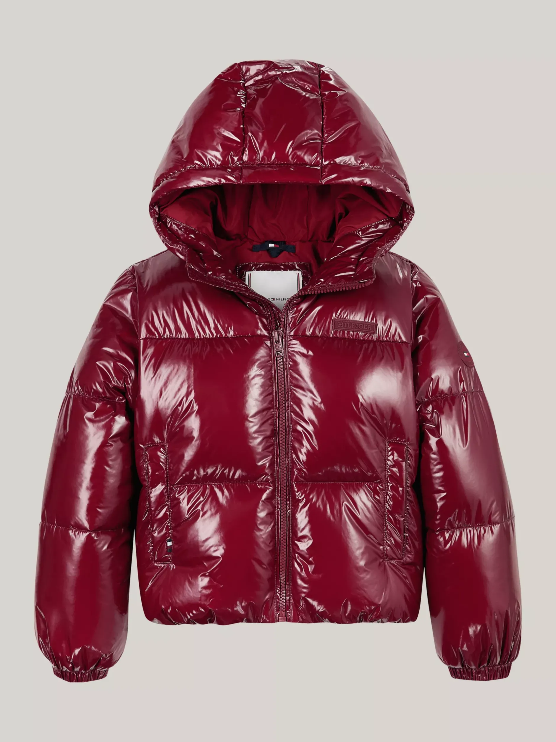 Kurtki I Płaszcze*Tommy Hilfiger Luźna Puchowa Kurtka DEEP ROUGE