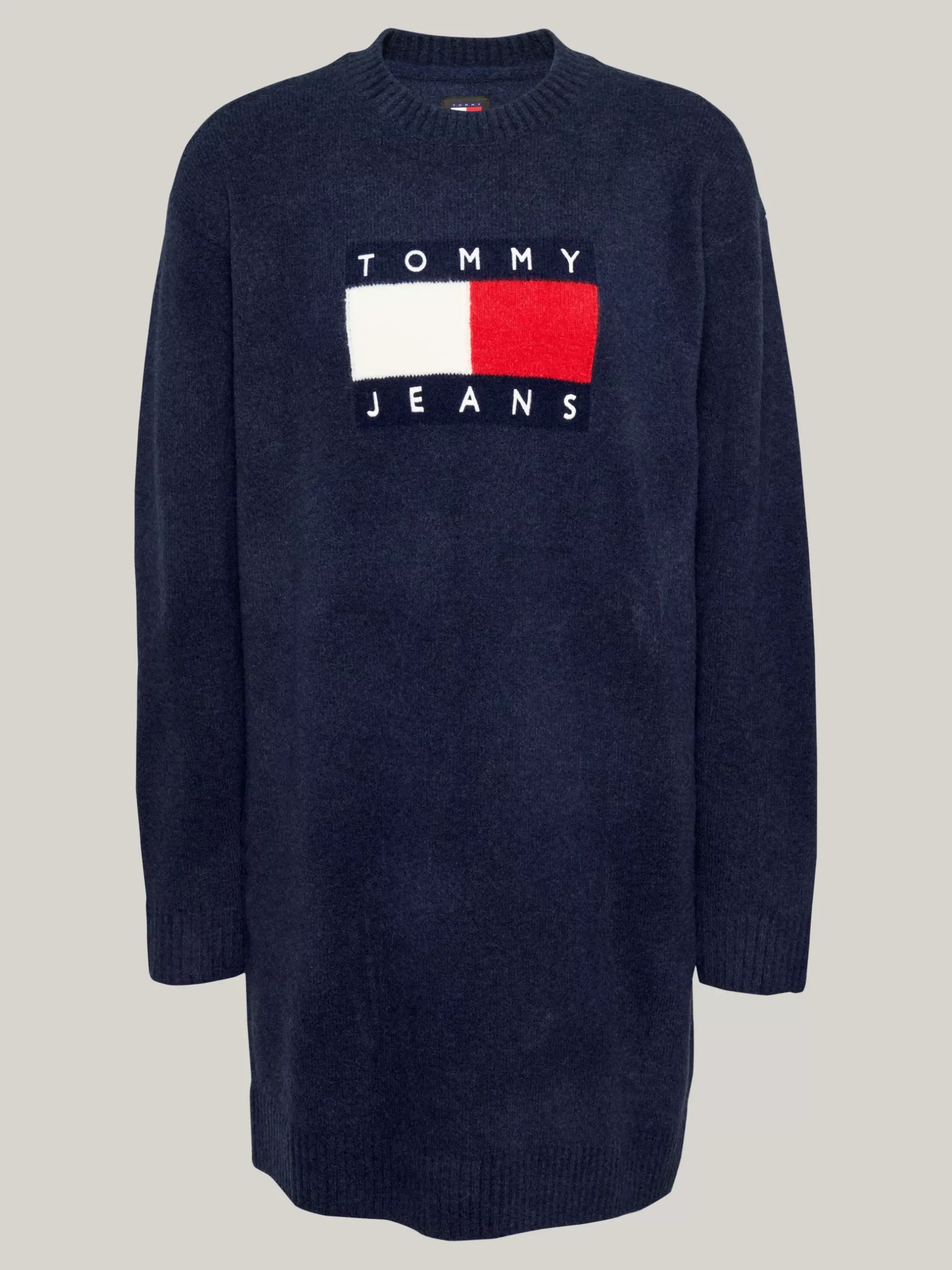 Sukienki*Tommy Hilfiger Luźna Sukienka Dzianinowa Z Domieszką Wełny DARK NIGHT NAVY MELANGE