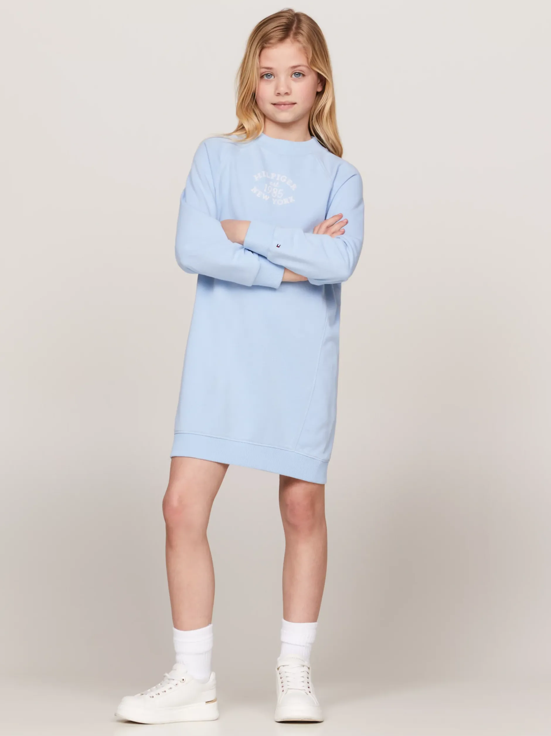 Sukienki*Tommy Hilfiger Luźna Sukienka Dzianinowa Essential Z Logo VESSEL BLUE
