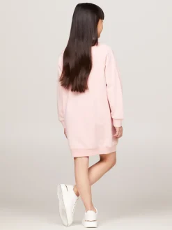 Sukienki*Tommy Hilfiger Luźna Sukienka Dzianinowa Essential Z Logo SOFT ROSE