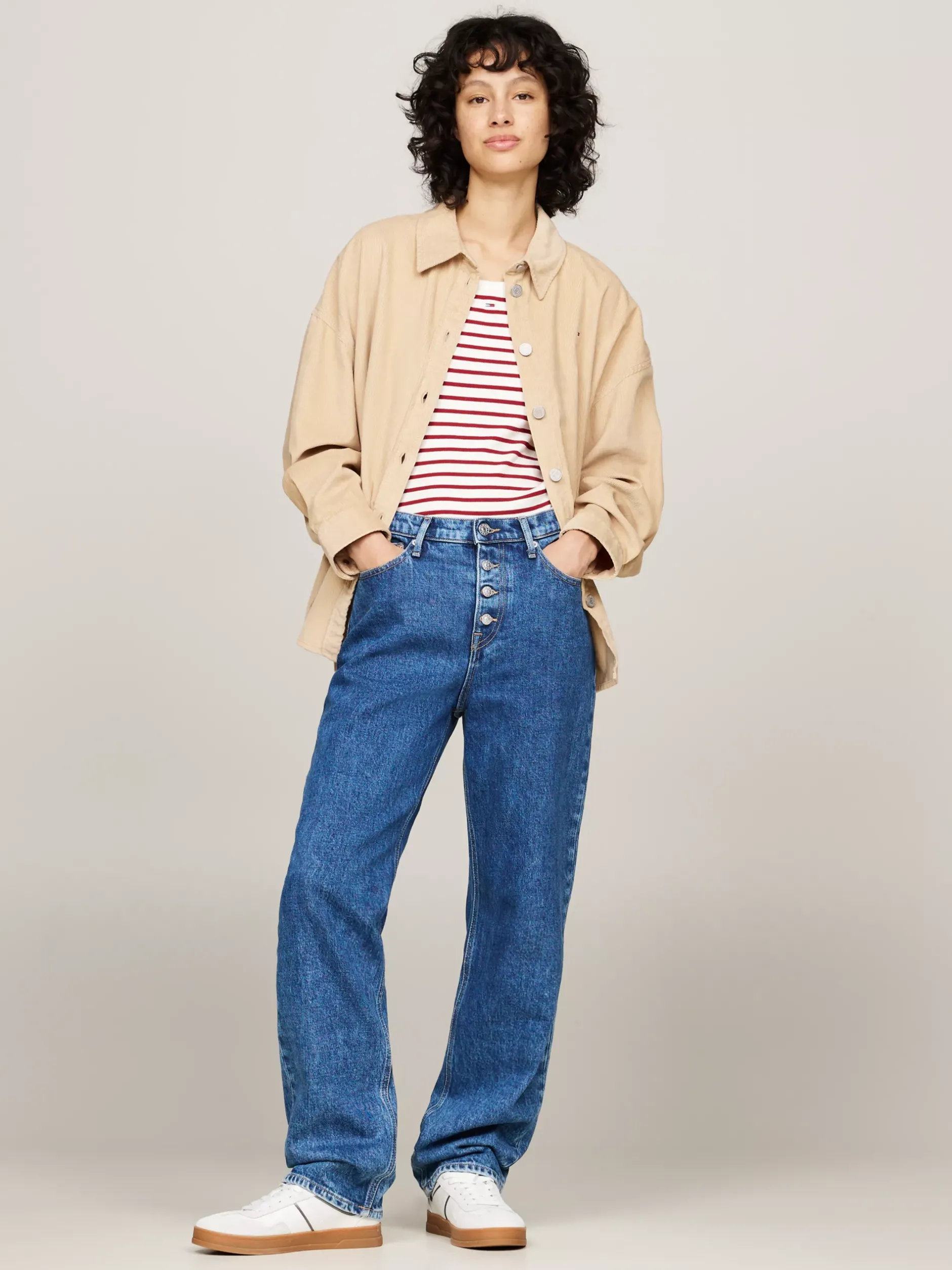 Koszule & Bluzki*Tommy Hilfiger Luźna Sztruksowa Koszula Wierzchnia GENTLE GOLD