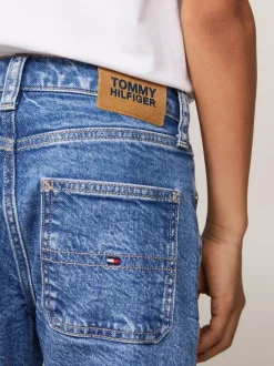 Spodnie I Szorty*Tommy Hilfiger Luźne Denimowe Szorty Essential MIDSALTPEPPER