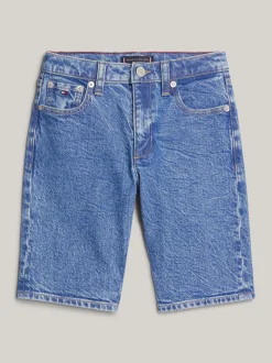 Spodnie I Szorty*Tommy Hilfiger Luźne Denimowe Szorty Essential MIDSALTPEPPER
