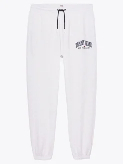 Spodnie*Tommy Hilfiger Luźne Joggery W Uczelnianym Stylu SILVER GREY