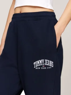 Spodnie*Tommy Hilfiger Luźne Joggery Z Logo W Stylu Varisty DARK NIGHT NAVY