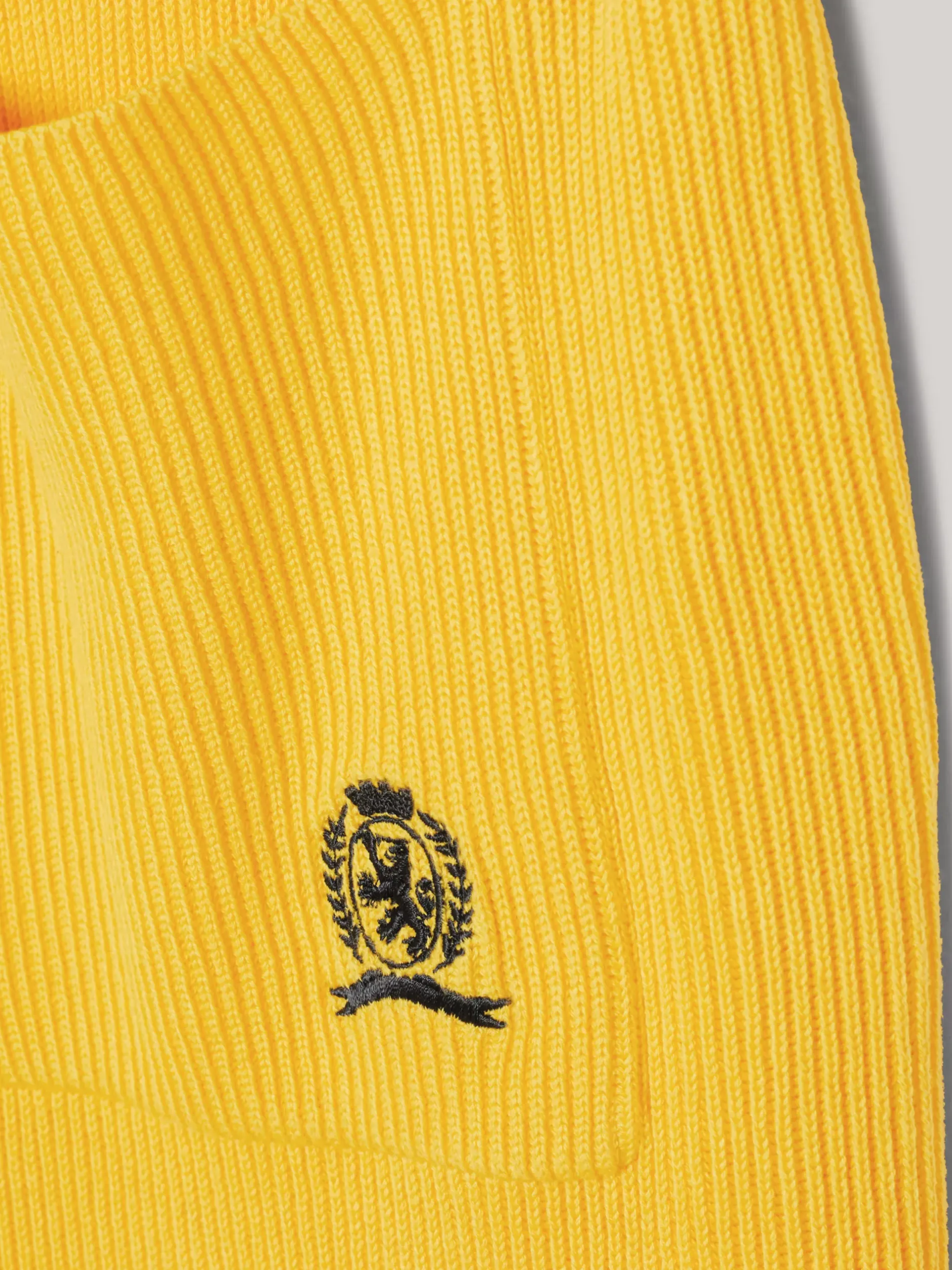Szorty*Tommy Hilfiger Luźne Prążkowane Szorty Z Emblematem POLLEN