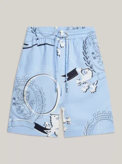Szorty*Tommy Hilfiger Luźne Szorty We Wzór Z Emblematem VESSEL BLUE