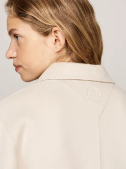 Kurtki & Płaszcze|Wełniane Płaszcze*Tommy Hilfiger Luźny Dwurzędowy Płaszcz CLASSIC BEIGE