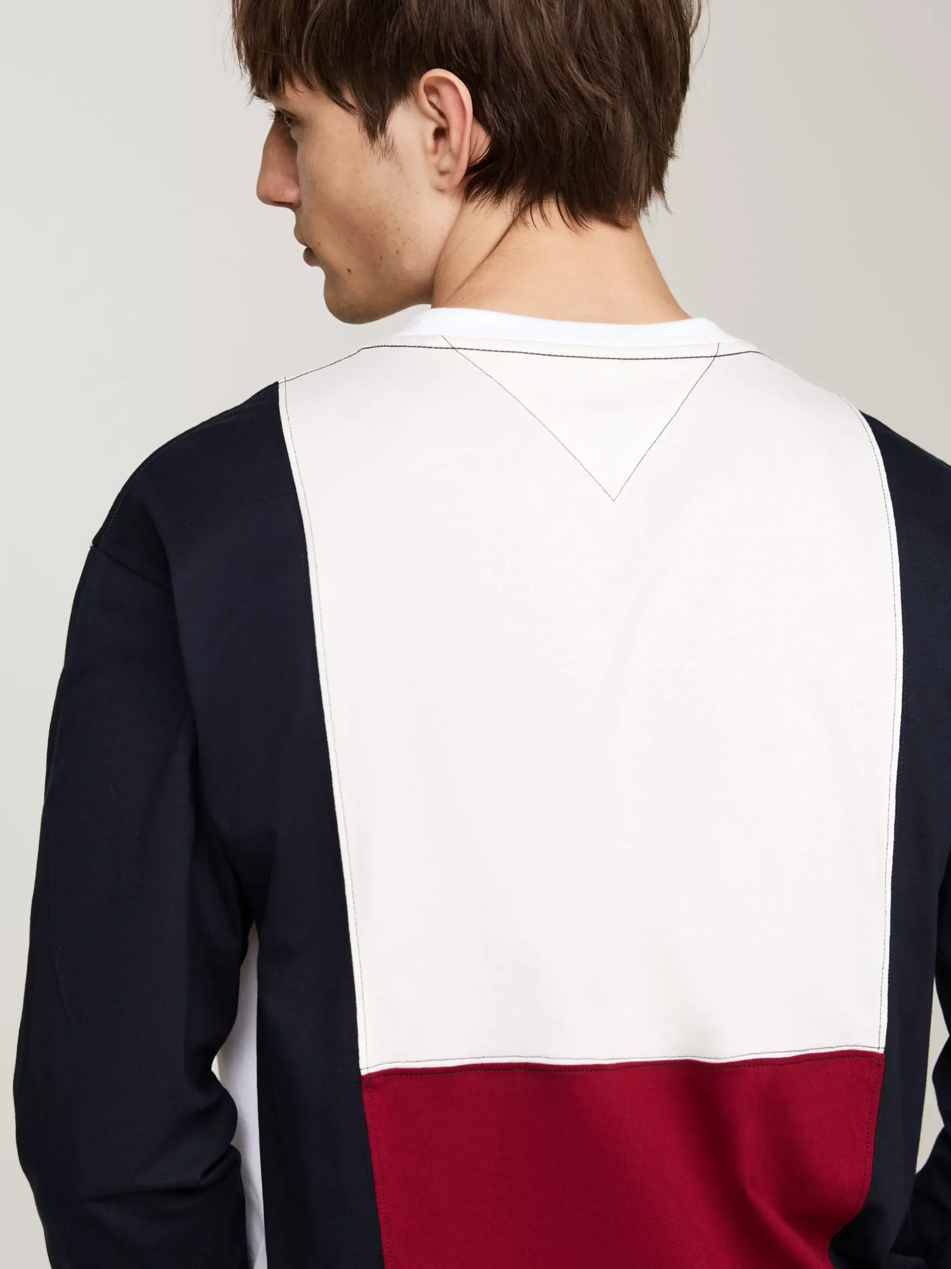 T-Shirty*Tommy Hilfiger Luźny Longsleeve Z Blokami Kolorów WHITE
