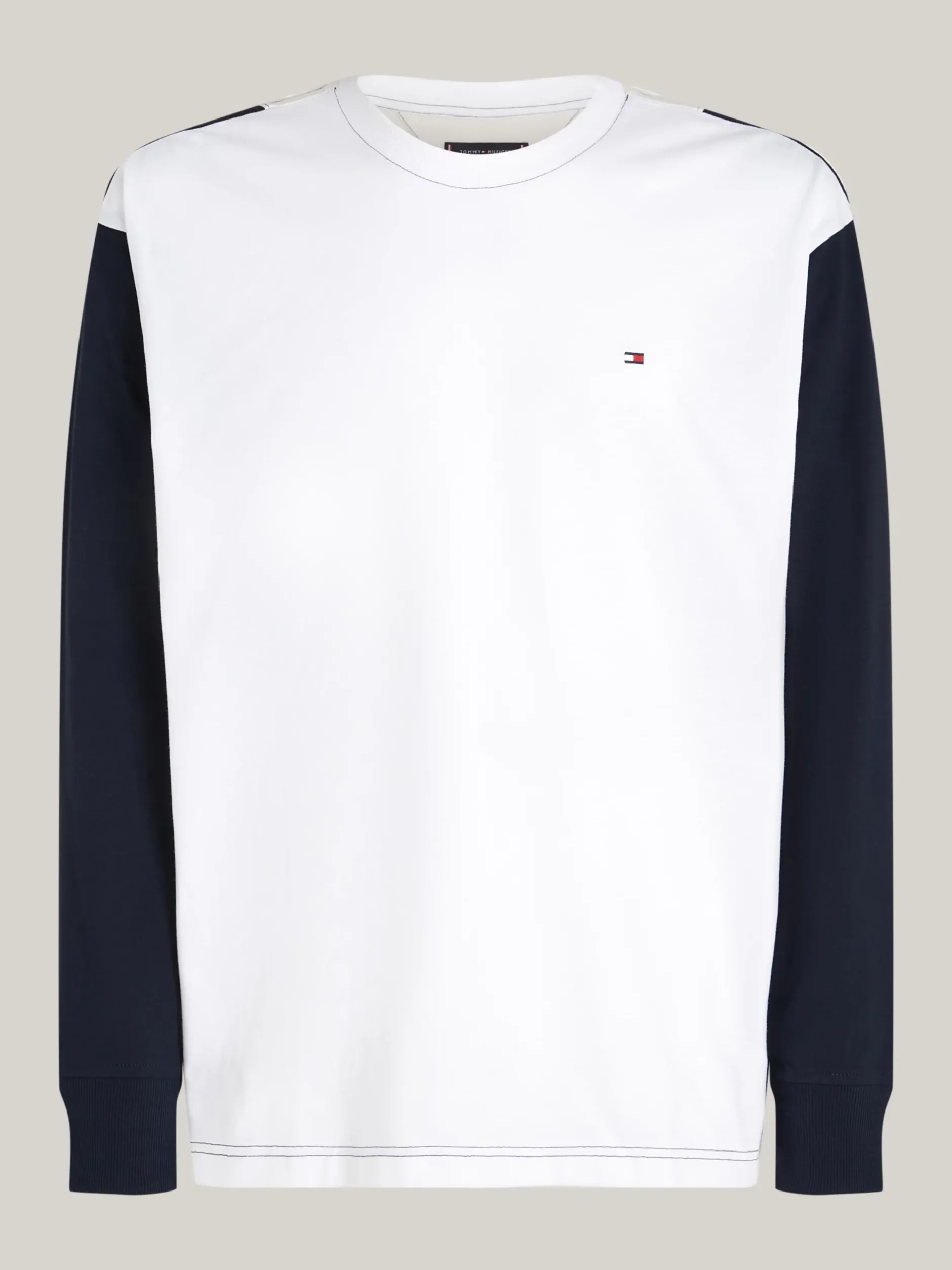 T-Shirty*Tommy Hilfiger Luźny Longsleeve Z Blokami Kolorów WHITE