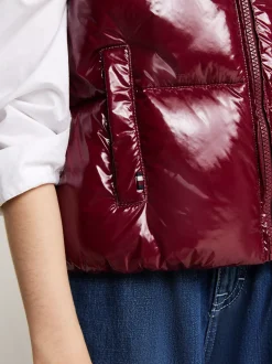 Kurtki I Płaszcze*Tommy Hilfiger Luźny Puchowy Bezrękawnik DEEP ROUGE
