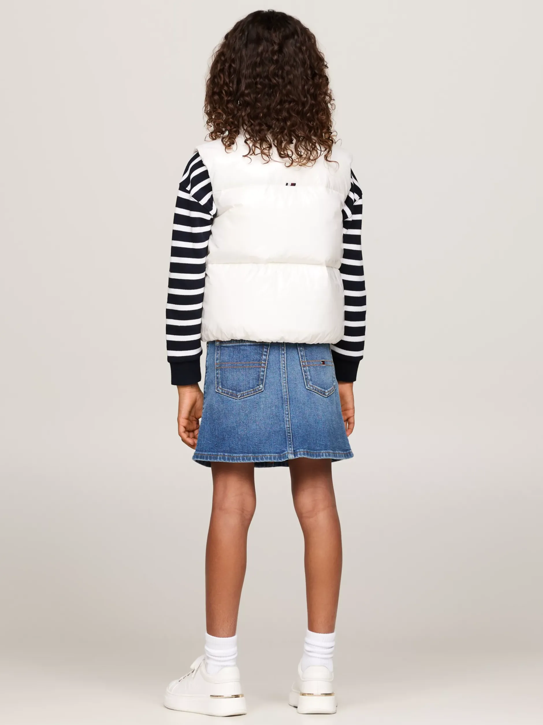 Kurtki I Płaszcze*Tommy Hilfiger Luźny Puchowy Bezrękawnik ANCIENT WHITE