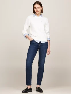 Swetry|Dzianina*Tommy Hilfiger Luźny Sweter Z Drobnym Splotem Warkoczowym ECRU