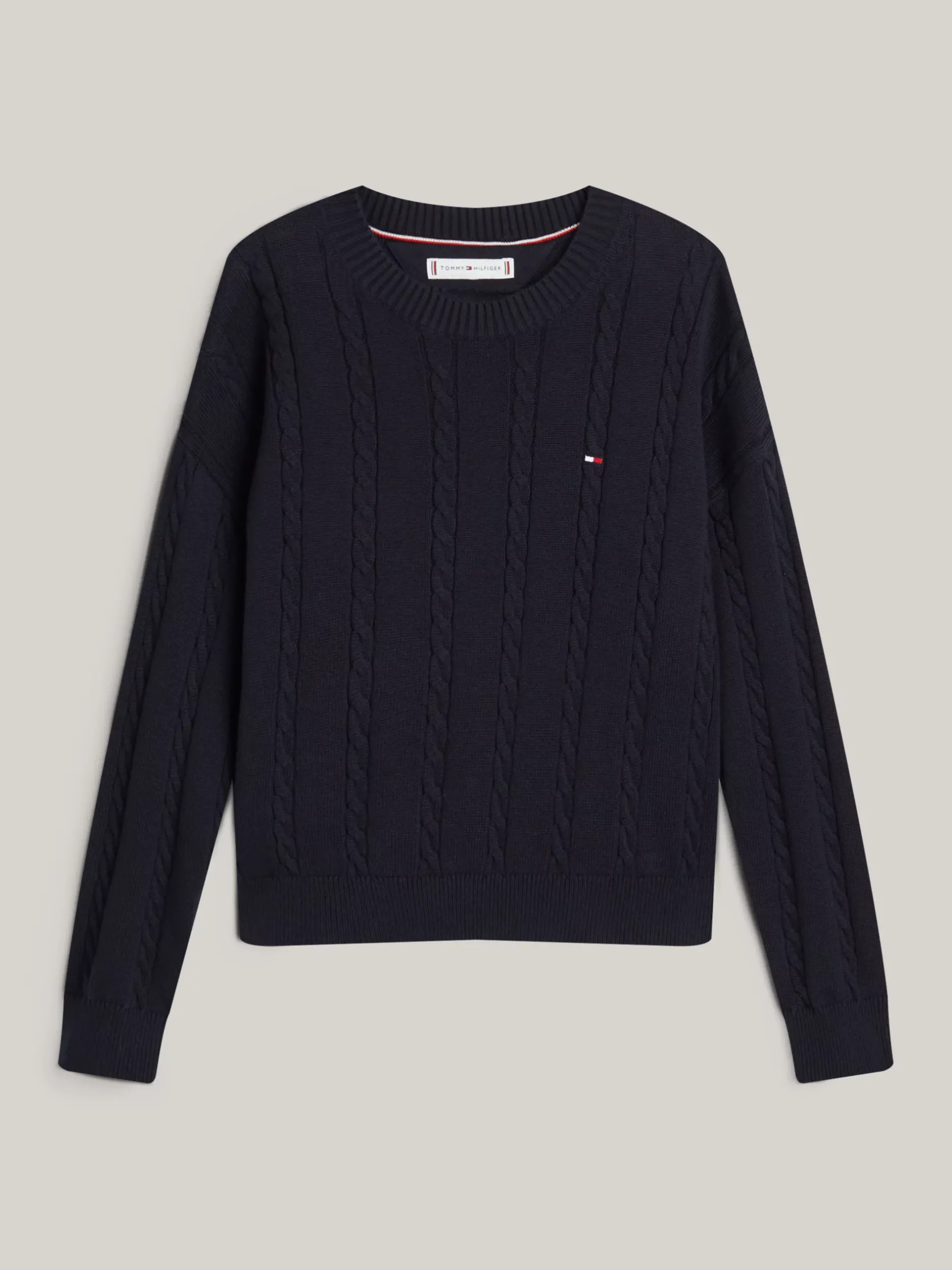 Dzianina*Tommy Hilfiger Luźny Sweter Z Okrągłym Dekoltem DESERT SKY