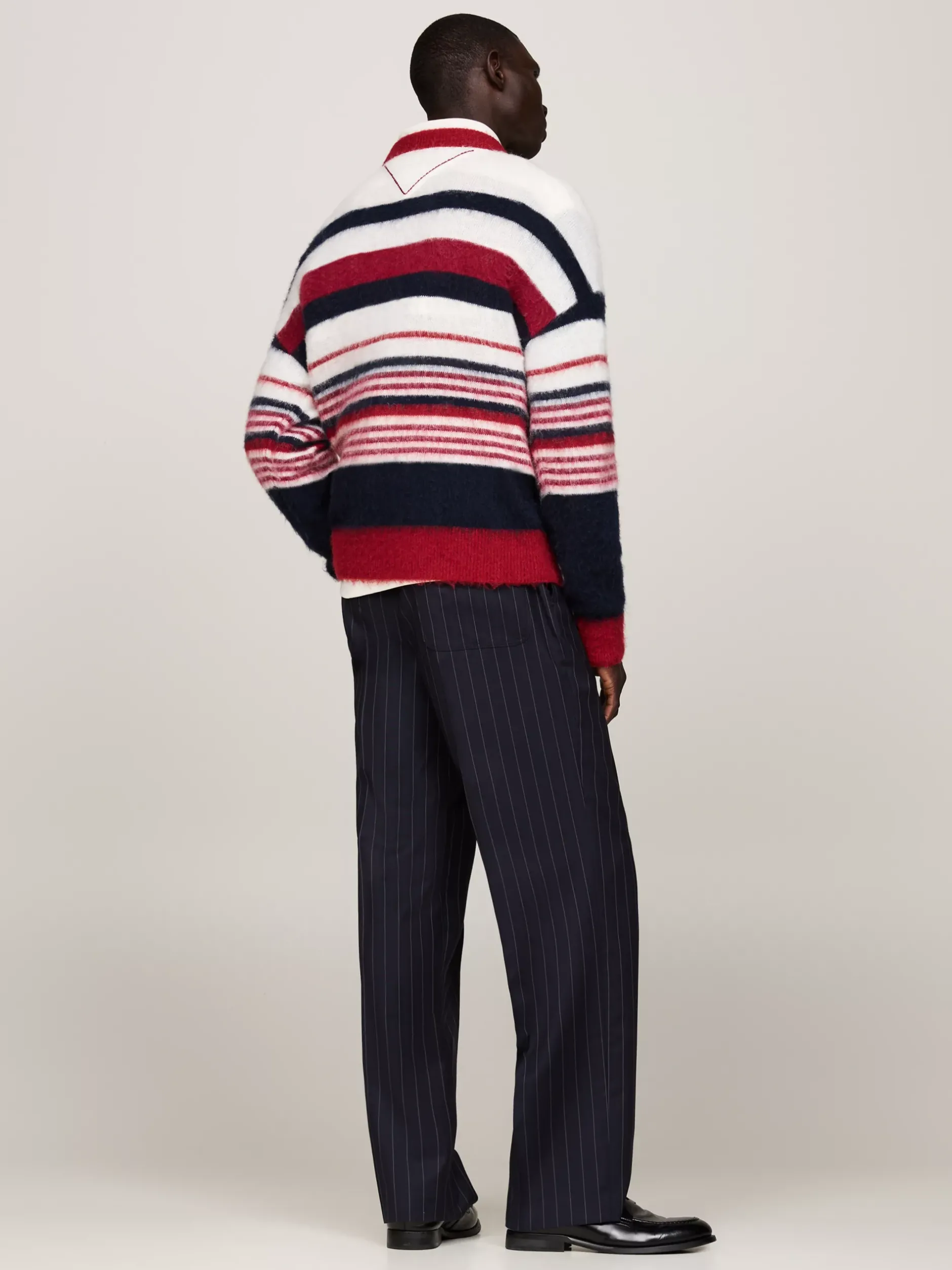 Swetry Z Okrągłym Dekoltem|Swetry*Tommy Hilfiger Luźny Sweter Z Wełną Alpaki I Emblematem ROUGE STRIPE