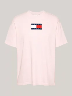 T-Shirty*Tommy Hilfiger Luźny T-shirt Z Melanżowej Dzianiny BALLET PINK MELANGE