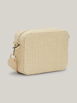 Torebki Na Pasku*Tommy Hilfiger Mała Słomkowa Torebka City Na Ramię NATURAL RAFFIA
