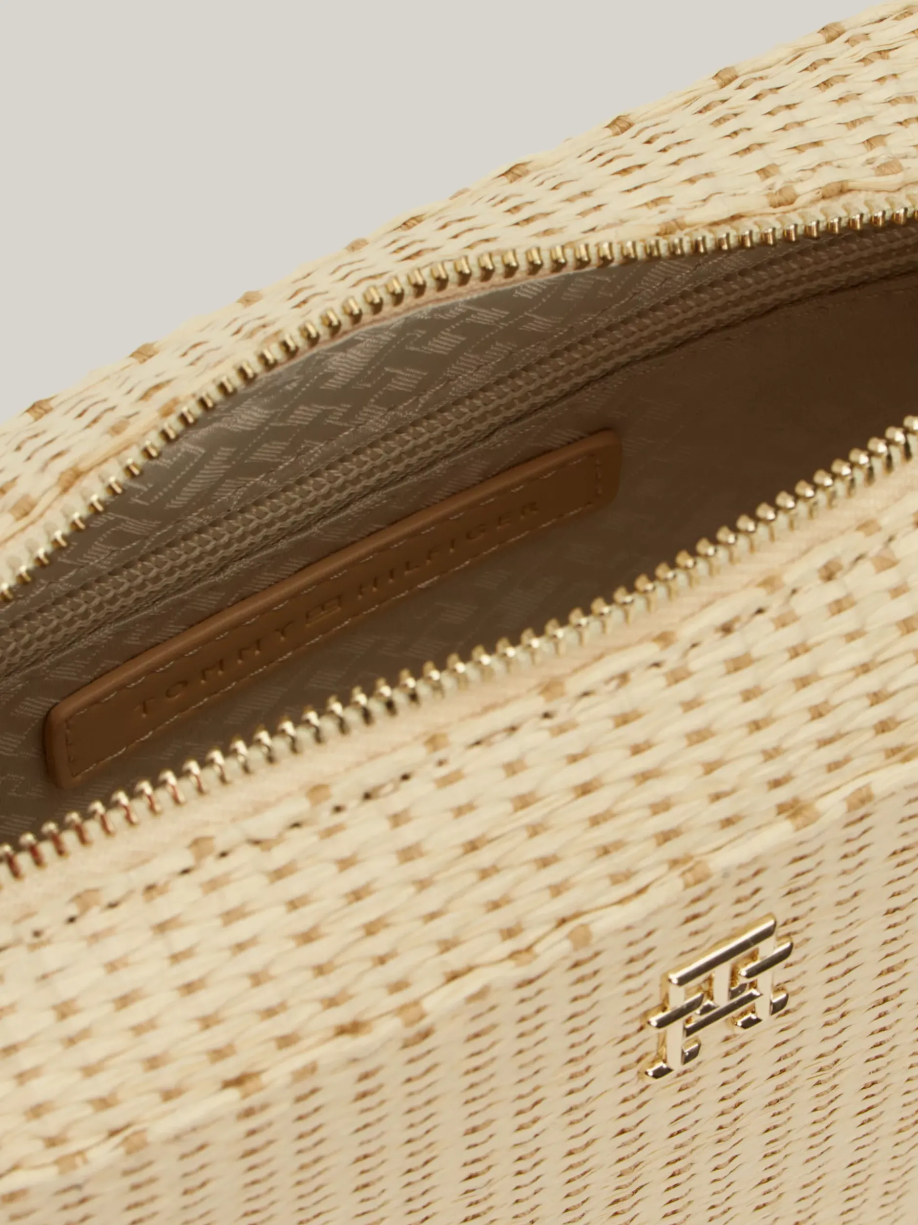 Torebki Na Pasku*Tommy Hilfiger Mała Słomkowa Torebka City Na Ramię NATURAL RAFFIA