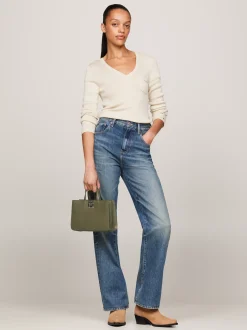 Torebki Tote*Tommy Hilfiger Mała Torba Typu Tote Z Paskiem Na Ramię UTILITY OLIVE