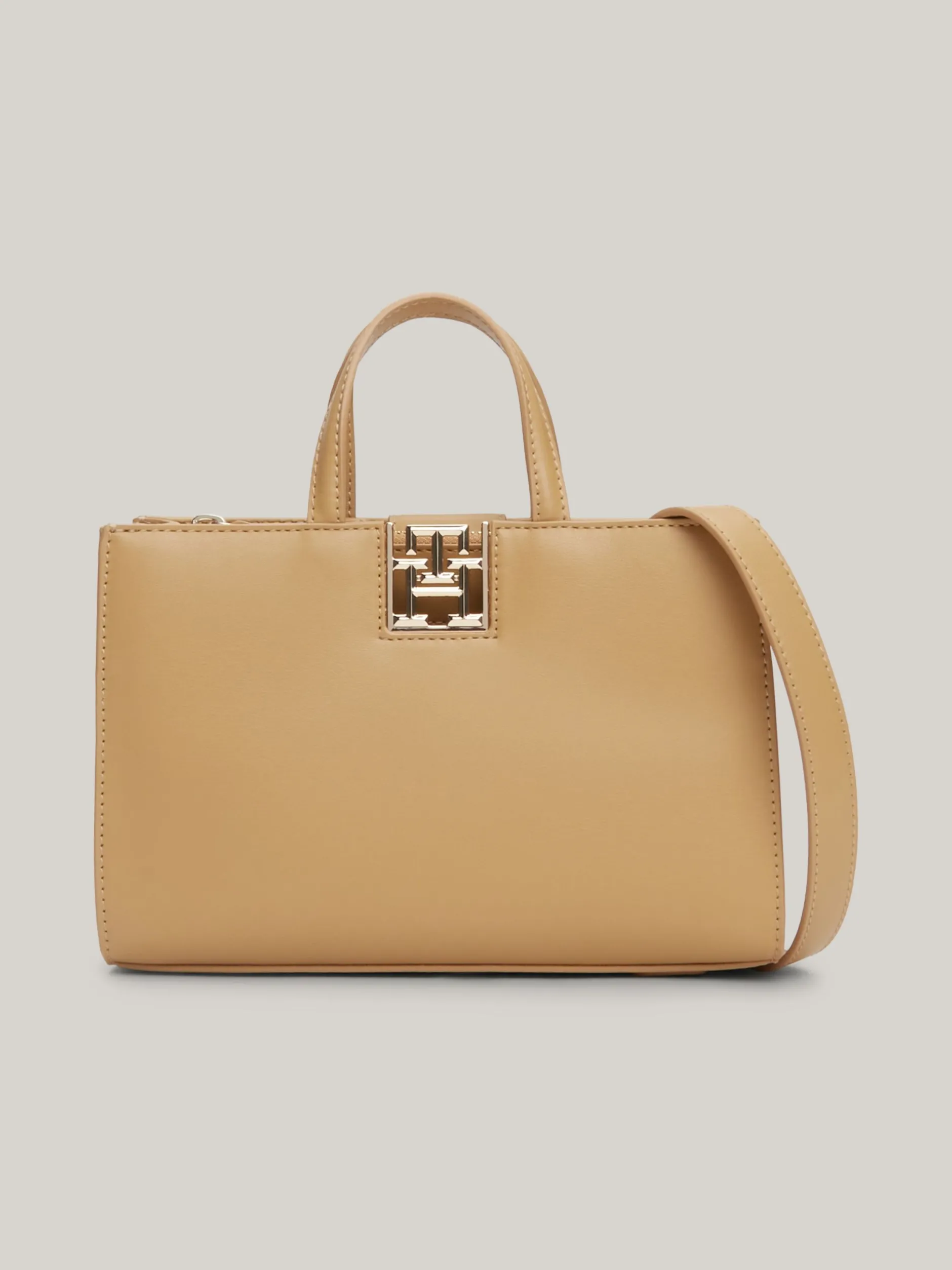 Torebki Tote*Tommy Hilfiger Mała Torba Typu Tote Z Paskiem Na Ramię CLASSIC KHAKI
