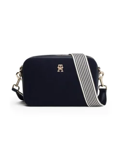 Torebki Na Pasku*Tommy Hilfiger Mała Torebka Z Mieszanki Wełny TH Monogram SPACE BLUE