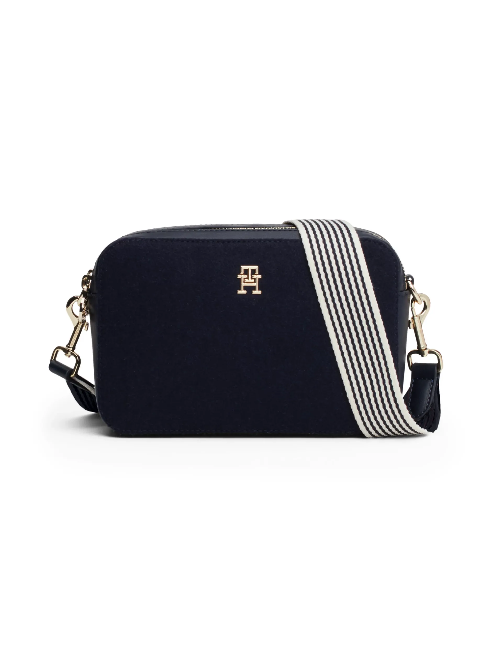 Torebki Na Pasku*Tommy Hilfiger Mała Torebka Z Mieszanki Wełny TH Monogram SPACE BLUE