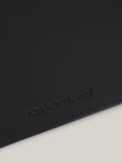Portfele & Breloczki Do Kluczy*Tommy Hilfiger Małe Skórzane Etui Na Karty Z Logo BLACK
