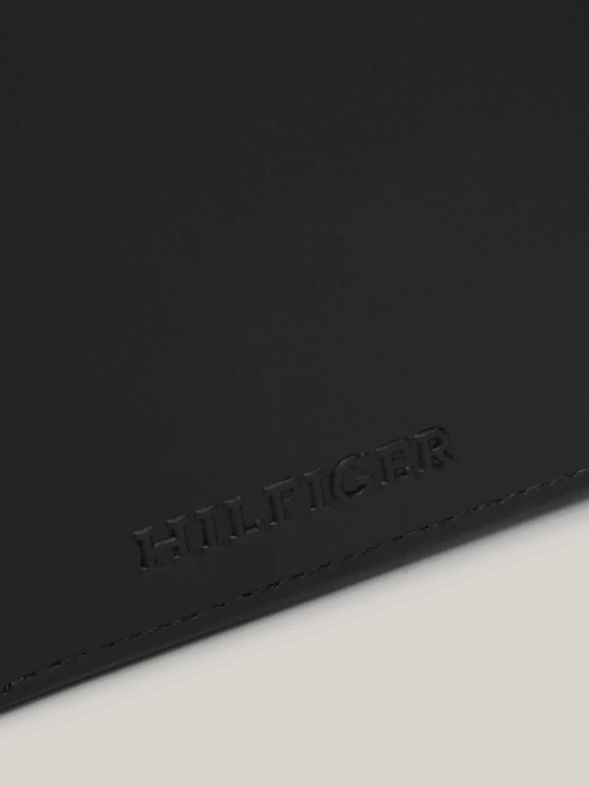 Portfele & Breloczki Do Kluczy*Tommy Hilfiger Małe Skórzane Etui Na Karty Z Logo BLACK
