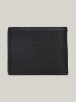 Portfele & Breloczki Do Kluczy*Tommy Hilfiger Małe Skórzane Etui Na Karty BLACK